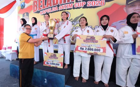 Kejuaraan Beladiri Polri Piala Kapolda Jatim 2026 Sambut Hari Bhayangkara ke 80, Polres Kediri Raih Gelar Juara
